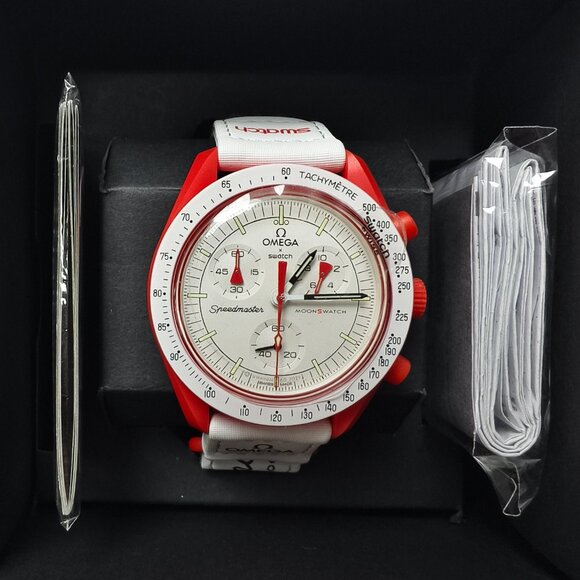 Swatch X Omega Bioceramic Moonswatch Mission To Mars Watch - Picture 3 of 4